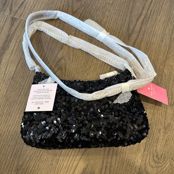NWT Kate Spade black sequin crossbody - Picture 4 of 5
